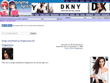 Tablet Screenshot of dragonsama.animelyrics.com